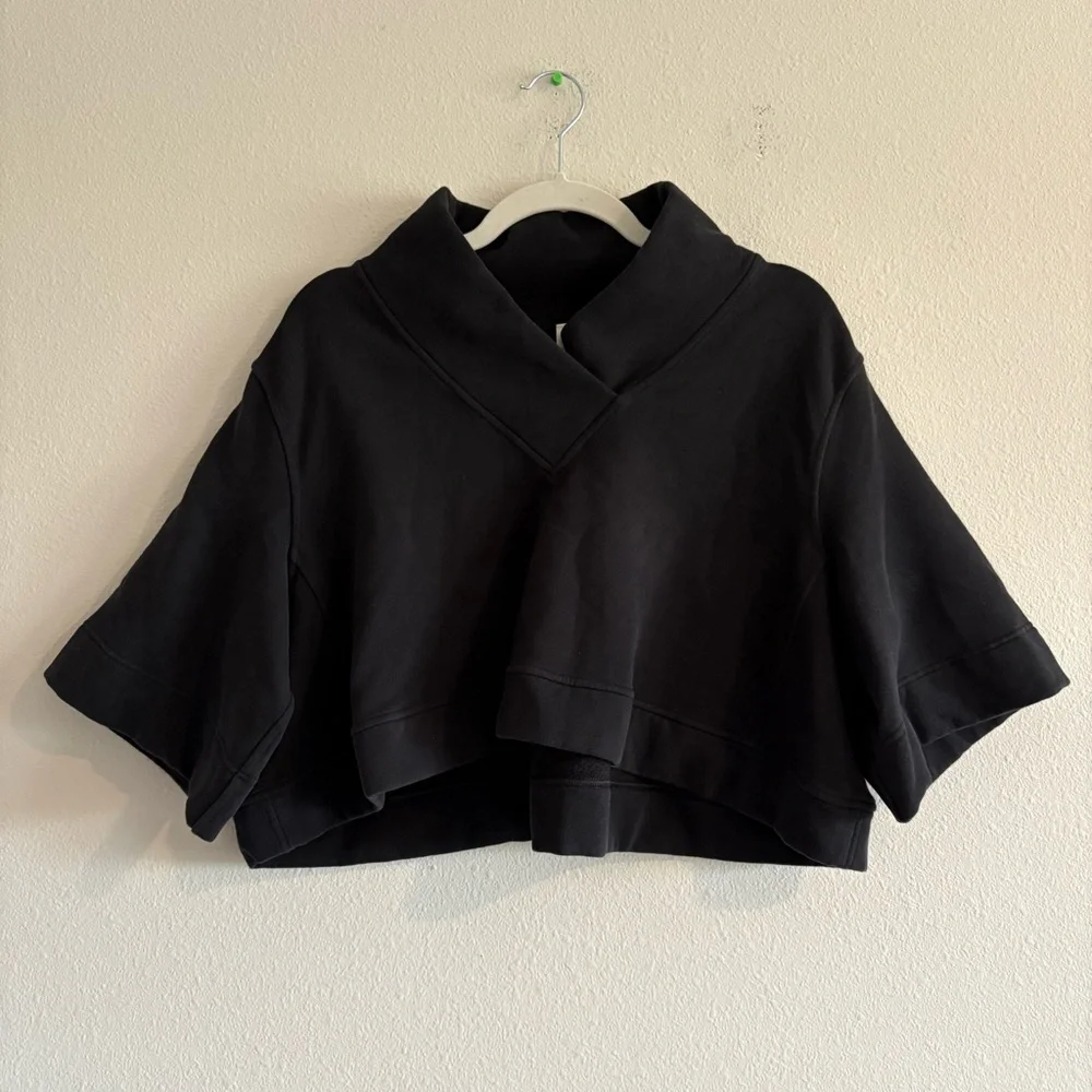 Lululemon Know Your Angles Poncho Sweatshirt Women’s Large Black Athleisure